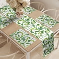 thumbnail image 2 of Ambesonne Tropical Table Runner & Placemats, Jungle Coconut Palm Botany, Placemat 4 pcs + Runner 16"x90", Lime Green and White, 2 of 2