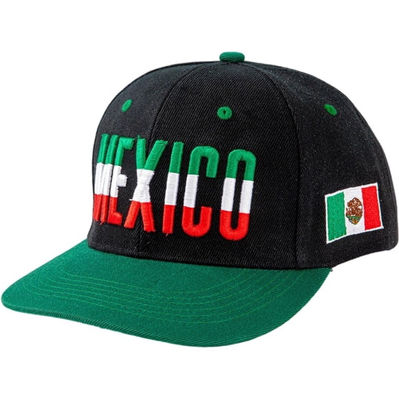 Jiibva Mexican Embroidered Baseball Cap Unisex Mexican Flag Hip Hop Hat Mexican Outdoor Recreational Sports Cap