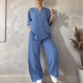 thumbnail image 2 of SGACAI Amazon European And American Cross-Border New Women'S Clothing Independent Station Aliexpress Fashion Solid Color Cotton And Linen Casual Suit Pants, 2 of 7