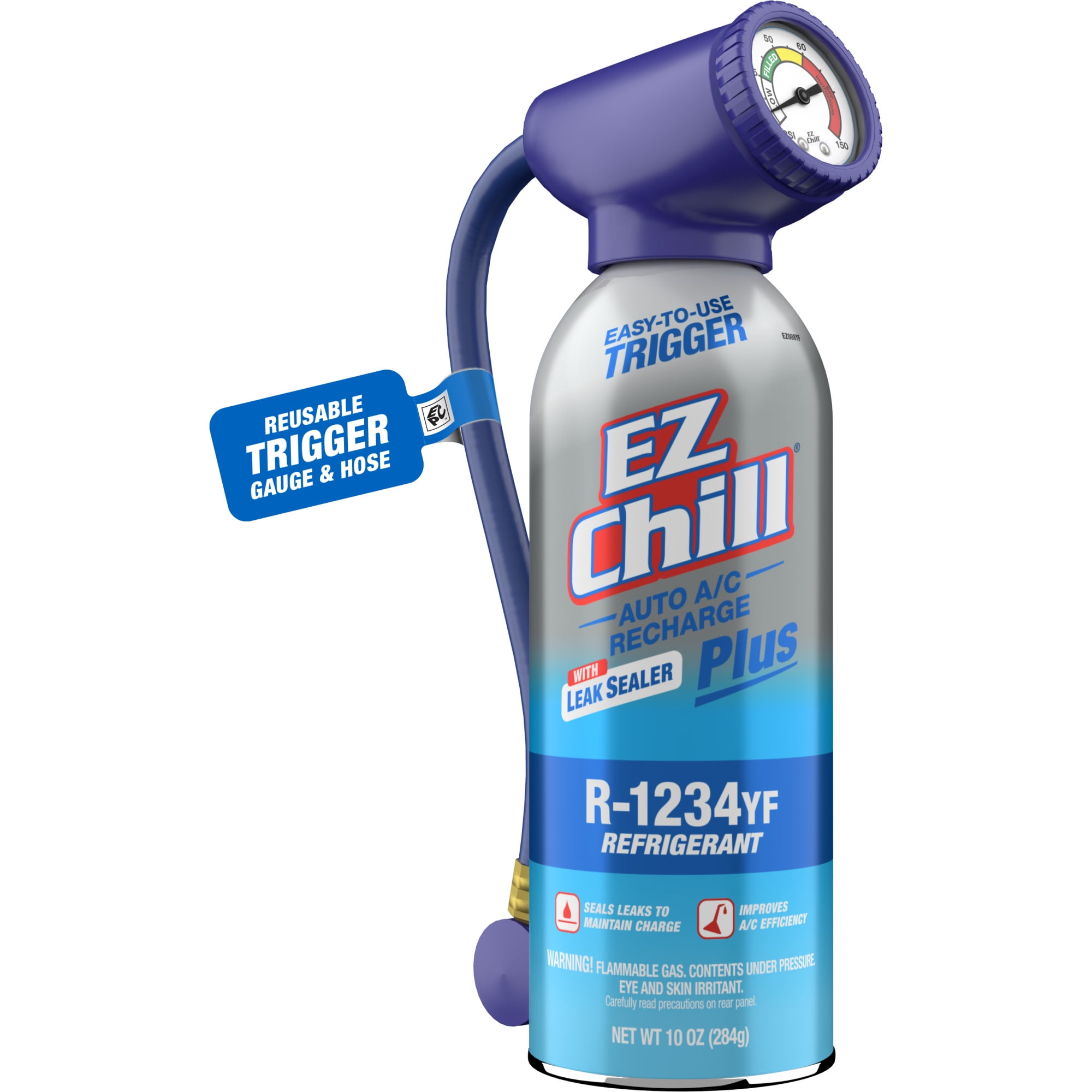 EZ Chill R-1234YF Refrigerant Plus Leak Sealer Car A/C Recharge