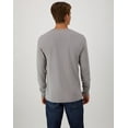 thumbnail image 3 of Hanes Unisex Garment Dyed Long Sleeve Cotton T-Shirt Concrete Gray 2XL, 3 of 8