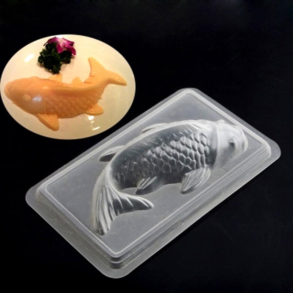 3D Plastic Koi Cake Fish Chocolate Mould Jelly Handmade Sugarcraft Mold US 
