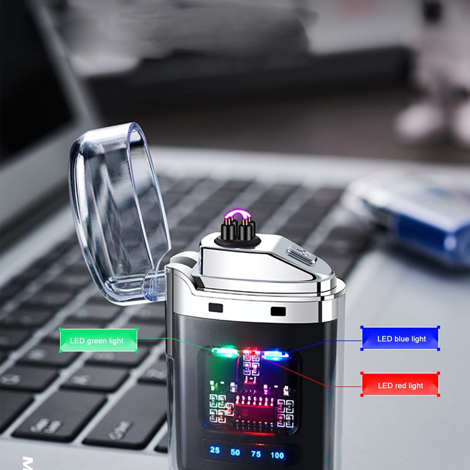 3 Set of Electronic Rechargeable Lighter, Lighter, Type-C Rechargeable Lighter Outdoor Windproof Lighter