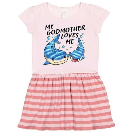 

Inktastic My Godmother Loves Me- whale shark Gift Toddler Girl Dress
