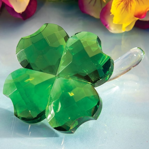 Bits and Pieces Four Leaf Clover Crystal Figurine