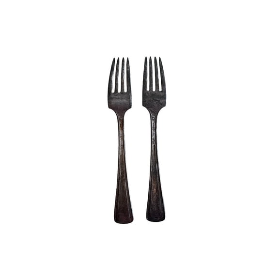Set of 2 Pair Vintage Dinner Forks Rare Design Colkectors Pieces