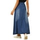 thumbnail image 3 of Falda de mezclilla casual INSPIRE CHIC para mujer, de talle alto, en línea A, falda maxi acampanada XS azul, 3 of 6