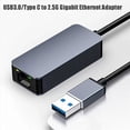 thumbnail image 4 of 4X 2500Mbps USB C Ethernet A RJ45 2.5G Adaptador con Cable USB Tarjeta de Red LAN RJ45 para PC Portátil, 4 of 5