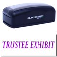 thumbnail image 1 of Large Pre-Inked Trustee Exhibit Stamp, Slim 1854, Ultra Slim Design, Impression Size 1-13/16" by 2-1/2", Up to 25,000 Impressions - Purple Ink, 1 of 10