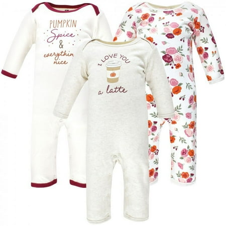 UPC: 0660168173895 | Hudson Baby Infant Girl Cotton Coveralls Pumpkin Spice 0-3 Months