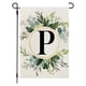 thumbnail image 1 of Xihbxyly Bandera de Jardín de Lino, Inicial de Apellido Personalizada, Estampado de Planta Verde, Pancarta Decorativa de Doble Cara, Decoración para Patio, Porche o Balcón, 30 X 45 Cm, 1 of 2