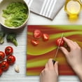 thumbnail image 3 of Orange Cutting Board, Digital Waves with Different Tones with Motion Effect Smooth Hot Lines Art Print, Decorative Tempered Glass Cutting and Serving Board, Large Size, Burnt Orange, by Ambesonne, 3 of 5