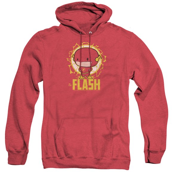 DC Flash Flash Chibi Adult Heather Hoodie Sweatshirt Red