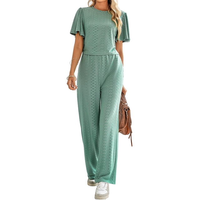 xiaxaixu Tenues Décontractées pour Femmes Tops à Manches Courtes + Pantalons
