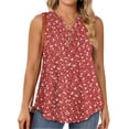 thumbnail image 2 of WellSize Plus Size Tank Tops for Women Henley V Neck Sleeveless Shirts Dressy Floral Blouses Summer Tunic Tops, 2 of 7