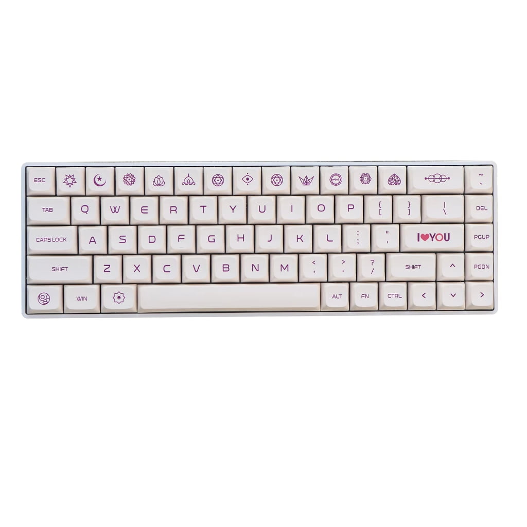 PBT Keycaps With Hot Sublimation Milk Purplee XDA Height 137Keys Full Set For 75 68 980 87 Keyboards Layouts