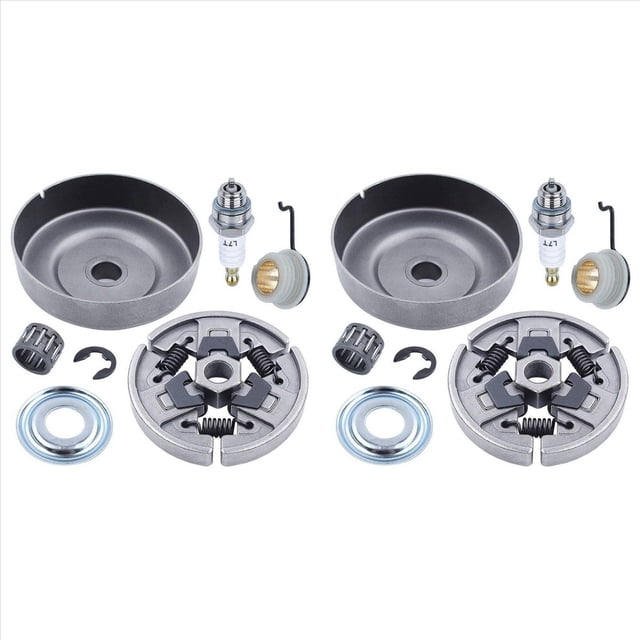 2X Embrague y PiñóN de Motosierra para MS310 MS390 029 039, Piezas de Repuesto con Arandela de Rodamiento de Agujas, Engranaje Helicoidal con Clip ElectróNico