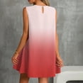 thumbnail image 6 of ClodeEU Women's Summer Pleated Round Neck Cute Swing Sleeveless Dress, Floral Print Tank Loose Sundress with Pocket Watermelon Red,Womens Plus L, 6 of 6