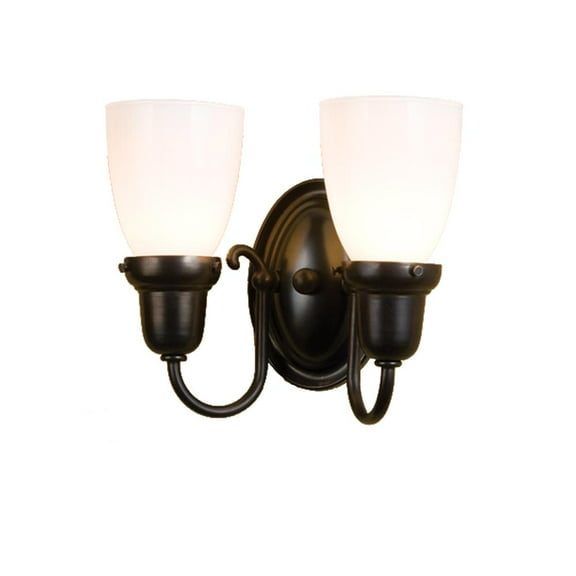 Meyda Tiffany 36634 10" W Saratoga Goblet 2 Light Wall Sconce - White