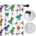 thumbnail image 4 of Blackout Kids Curtains,White Dinosaurs Trees Text Pattern Childrens Insulated Curtains Set Of 2,Bedroom Essentials,Toddler Room Decor 42"x54", 4 of 5