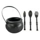 thumbnail image 5 of Cubo de de caldero de Halloween para recuerdos de fiesta de mesa, contenedor de decoración reutilizable pequeño con utensilio, olla de caldero Negro, 5 of 8
