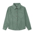 thumbnail image 6 of KAUOD Kids Corduroy Shackets Jackets Front Pockets Button Long Sleeve Coats Boys Girls Plain Soft Collar Shirt Clothes, 6 of 9