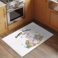thumbnail image 3 of Rectangle Area Rug 2x3ft, Happy Easter Cute Bunny Eggs Non-Slip Non-Shedding Floor Mat, Spring Butterfly Flower on White Washable Sturdy Carpet for Living Room Bedroom Home Decor, 3 of 9