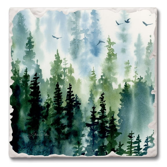 Thirstystone "Tree Line" 4-Pack Tumbled Tile Coasters