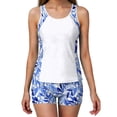thumbnail image 6 of BiZtdJrK High Waisted Swimsuits for Women Tummy Control Full Coverage Tankini Swimwear Hawaiian Print Tank Tops and Beach Shorts Two Piece Swim Outfits Multicolor S, 6 of 9
