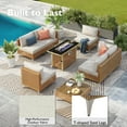 thumbnail image 5 of 7 Pieces Patio Furniture Set, Wicker Sectional Table and Chairs Sets, Patio Conversation Set with Sectional Chaise Longue, Coffee Table, Suitable for Porch Backyard Garden, Beige, 5 of 11