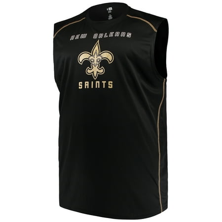 New Orleans Saints Stained Glass - Men's Majestic Black New Orleans Saints Big & Tall Endurance Test Muscle Tank Top