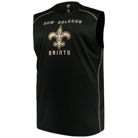 Men's Majestic Black New Orleans Saints Big & Tall Endurance Test Muscle Tank