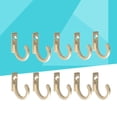 thumbnail image 6 of Oraceous 10PCS Single Prong Wrought Hooks Vintage Brass Wall Hooks Coat Hooks Hanging Coat Hat Key Towel Hanger Home Decor Golden, 6 of 10