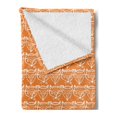 thumbnail image 2 of Cartoon Soft Flannel Fleece Throw Blanket, Childish Fox Faces Creative Forest Animal Portrait Kids Character Print, Cozy Plush for Indoor and Outdoor Use, 50" x 60", Dark Orange White, by Ambesonne, 2 of 5