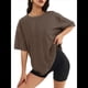 thumbnail image 1 of Camiseta Básica de Corta con Cuello en V, Color Café S, 1 of 5