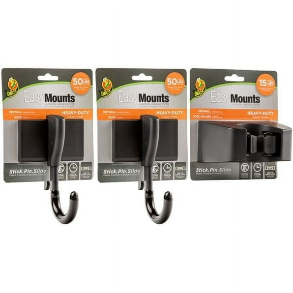 Shurtech Brands DUC287392 EasyMounts Heavy-Duty Garage Kit, Black - Pack of 3