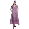 thumbnail image 1 of Moomaya Robe Longue Maxi pour Femmes à Manches Courtes, Robe Formelle/décontractée avec Poches P-TTG, 1 of 6
