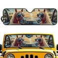 thumbnail image 2 of Uorisanigo Windshield Sun Shade Compatible with 1997-2017 Jeep Wrangler Rubicon Sahara TJ JK JKU 2/4 Doors, Foldable Horse Animal Driving Windshield Sunshade Sun Visor Blocks UV Rays, 2 of 7