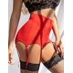 thumbnail image 4 of Cinturón de encaje de cintura alta para mujer (rojo, circunferencia de cintura 56-86), tirantes de malla con tanga, ropa interior sexy, 4 of 5