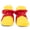Yellow Red, variant on Anti-Slip Sole, Fleece Baby Booties, Newborn Home Booties, Sweat Proof Organic Cotton Lining, Yellow Red