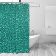 thumbnail image 2 of Waterproof Shower Curtain Set Teal Green Glitter Pattern, Fancy Bathroom Curtain with 12 Plastic Hooks, 72x72 Inches, Stylish and Durable, 2 of 8