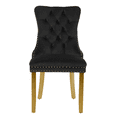 thumbnail image 5 of Tcbosik Velvet Dining Chairs Set of 2, Upholstered Dining Room Chair with Button Tufted Back & Solid Wood Legs for Kitchen, Living Room, Black, 5 of 11