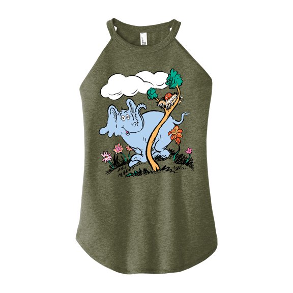 Dr. Seuss - Horton Hatches the Egg - Trees and Flowers - Easter - Juniors High Neck Tank Top