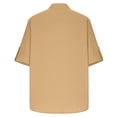 thumbnail image 5 of OGLCCG Mens Cotton Linen Henley Shirts Casual 3/4 Sleeve Hippie Yoga Tops Lightweight Solid Color Summer Beach T-Shirt,M,Khaki, 5 of 7