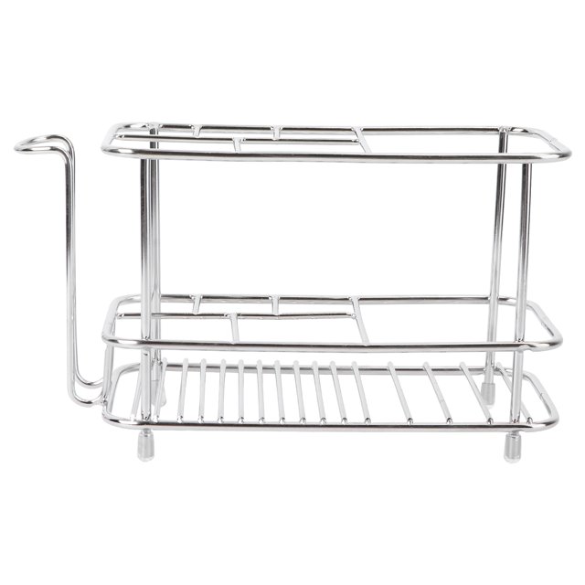 1pc Stainless Steel Storage Rack Table Shower Rack Metal Shelves Toothbrush Holder for Toilet Bathroom Kitchen (Cup Holder Type)