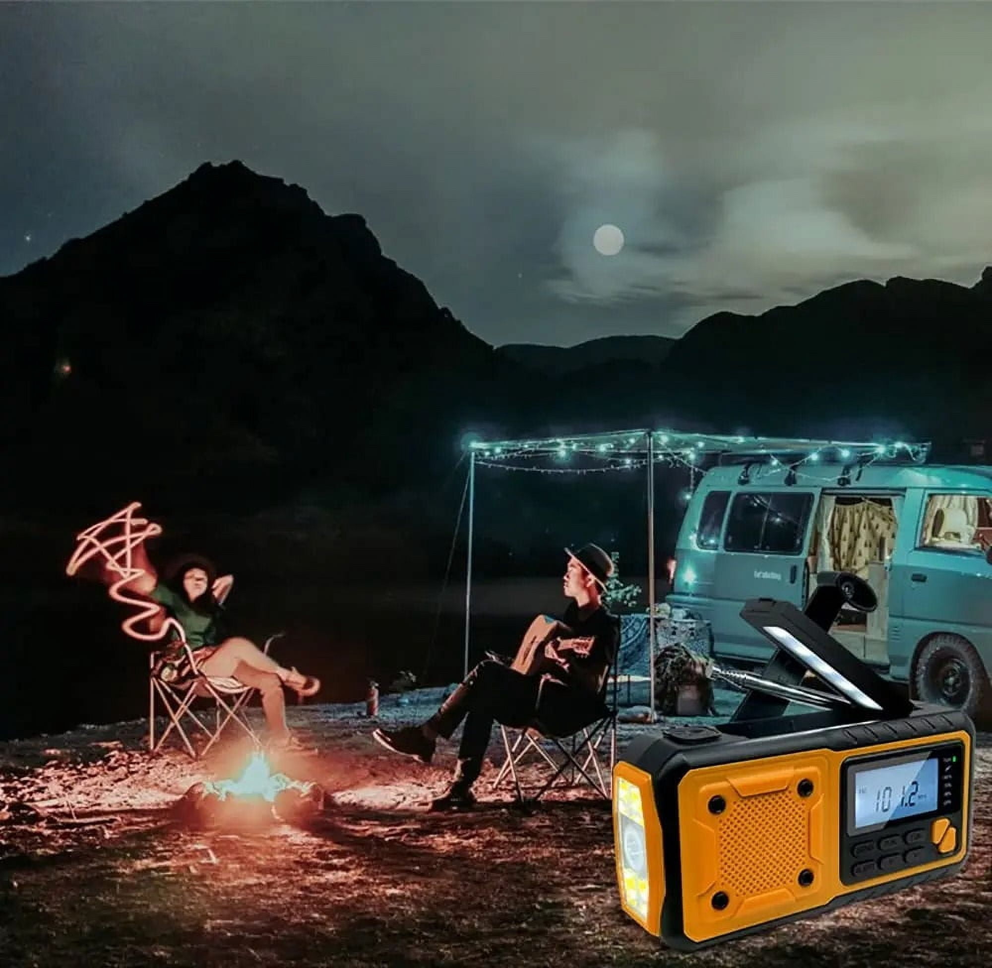 Multifunctional Hand Crank Solar USB Charging FM AM SW Radios Emergency LED Flashlight Torch 4000mAh Power For Camping ,Listen Anytime, Anywhere