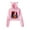 Pink, variant on Welcome to Derry Cat ear hoodie with popular pattern casual women's short hoodie sportswear