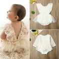 thumbnail image 2 of Nouveau-né Bébé Fille Dentelle Florale Robe Romper Vêtements d'Été pour Bébés, 2 of 4