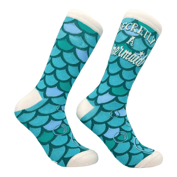 Womens Secretly A Mermaid Socks Cute Funny Gift for Her Fun Novelty Footwear