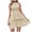 Beige, variant on IROINNID Women's Sleeveless A-Line Dress Round Neckline Buttons Dress Princess Mini Dress Strapless Print Dress